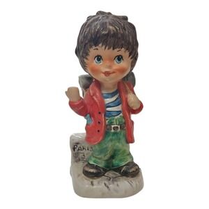 Goebel W. Germany Michel T Paris Boy Hiker Figurine Red Jacket Backpack